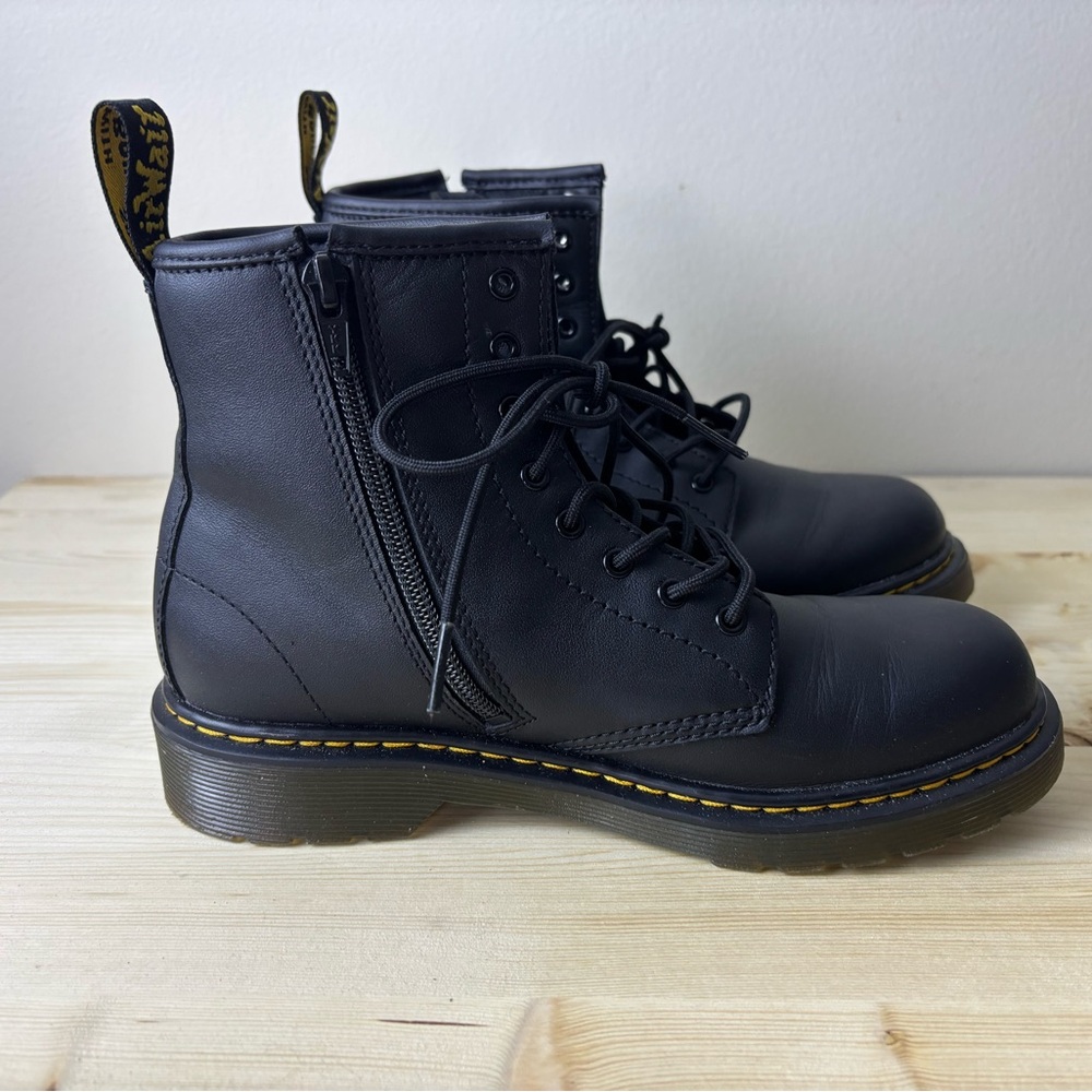 Dr Martens Boots J 1460 Softy T Leather Lace and Zip Up Black Leather Boots 4M